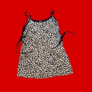 Xhilaration Black and Cream Animal Print Chemise